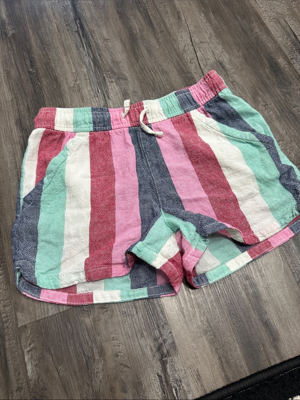 Old Navy Striped Drawstring Shorts in Mint, Pink, Red, Navy & Cream